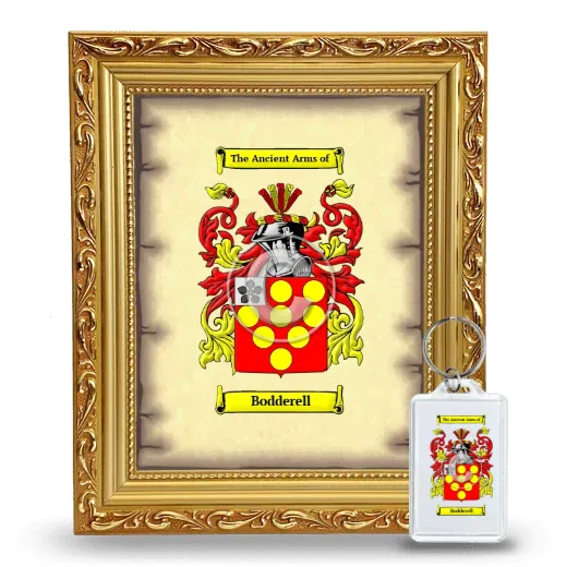 Bodderell Framed Coat of Arms and Keychain - Gold