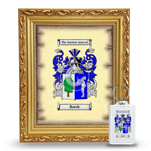 Boeck Framed Coat of Arms and Keychain - Gold