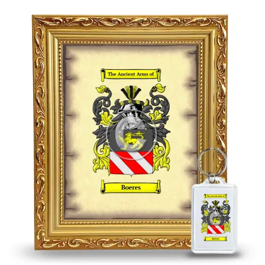 Boeres Framed Coat of Arms and Keychain - Gold