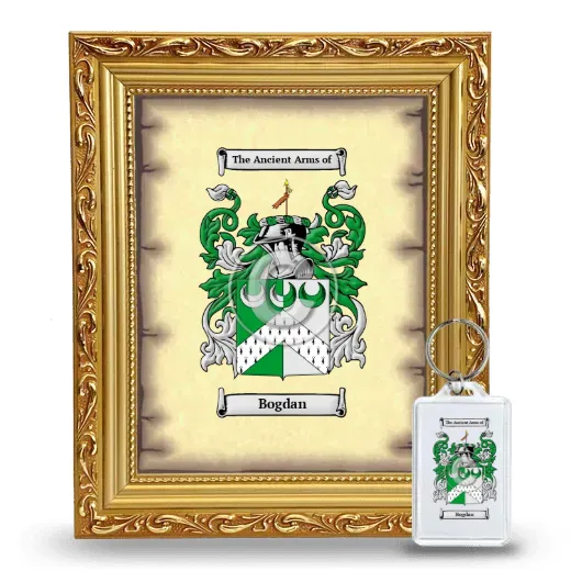 Bogdan Framed Coat of Arms and Keychain - Gold