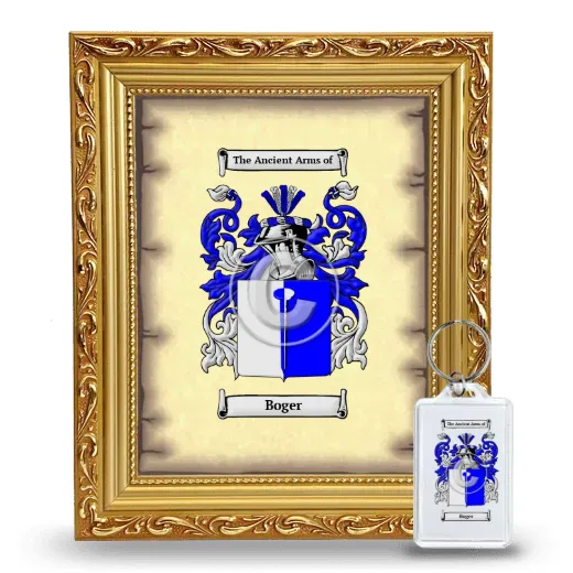 Boger Framed Coat of Arms and Keychain - Gold