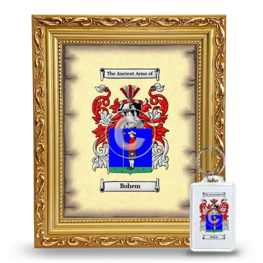 Bohem Framed Coat of Arms and Keychain - Gold