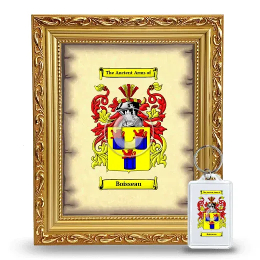 Boisseau Framed Coat of Arms and Keychain - Gold