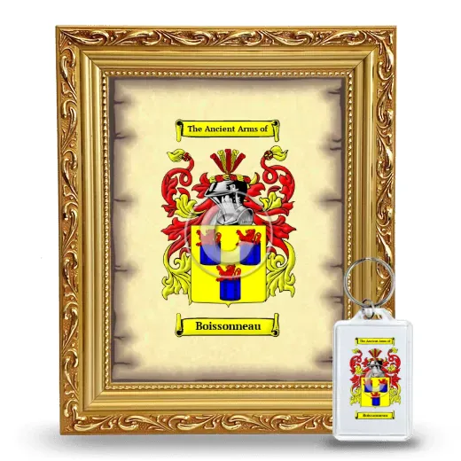Boissonneau Framed Coat of Arms and Keychain - Gold