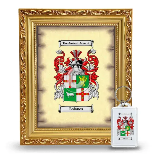 Bolanos Framed Coat of Arms and Keychain - Gold
