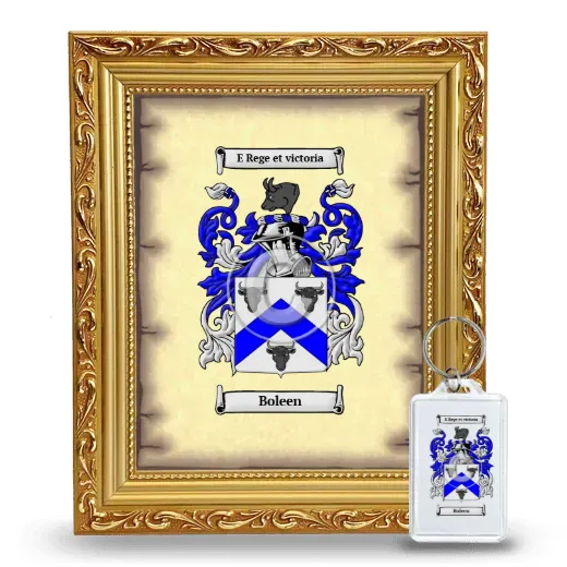 Boleen Framed Coat of Arms and Keychain - Gold