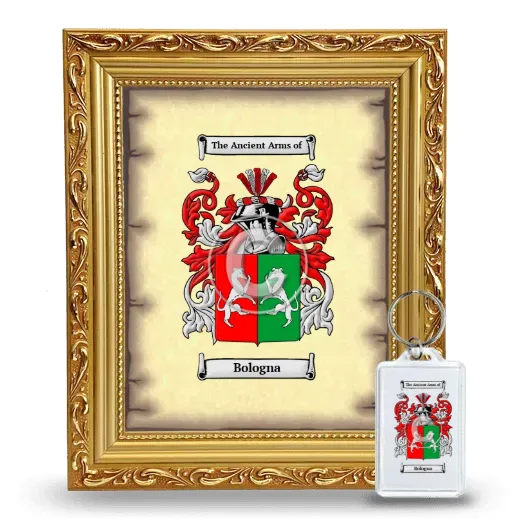 Bologna Framed Coat of Arms and Keychain - Gold