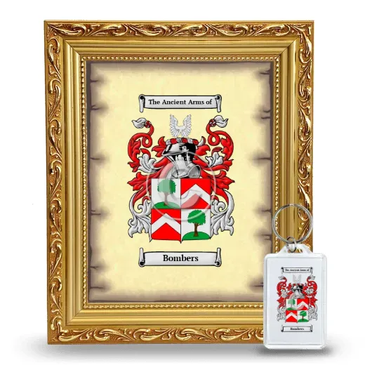 Bombers Framed Coat of Arms and Keychain - Gold