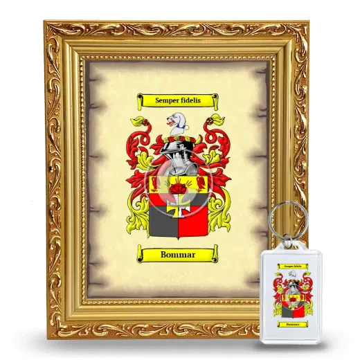 Bommar Framed Coat of Arms and Keychain - Gold