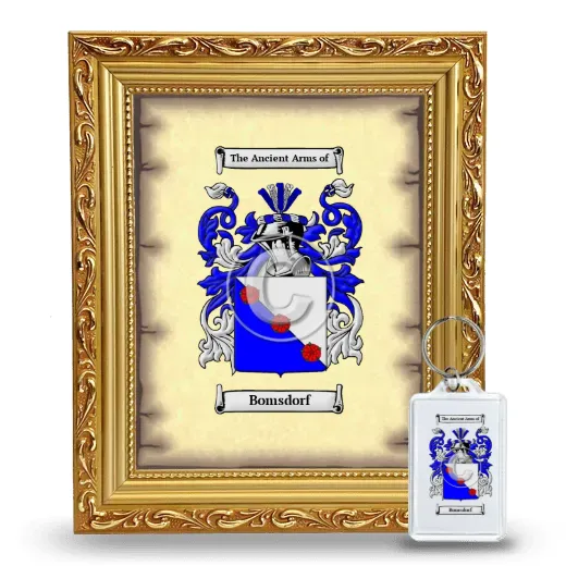 Bomsdorf Framed Coat of Arms and Keychain - Gold