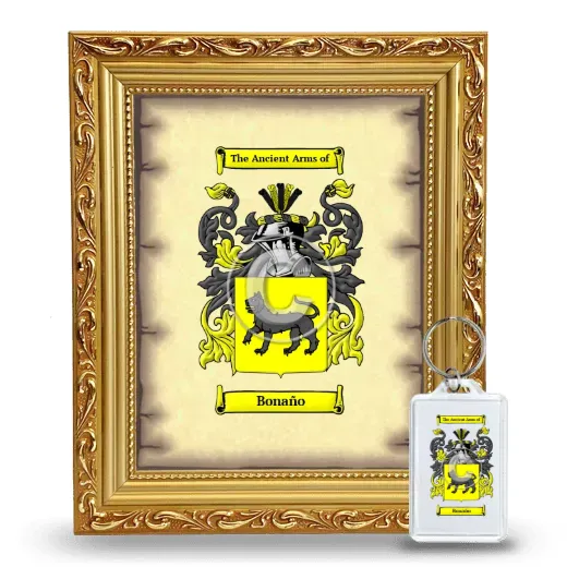 Bonaño Framed Coat of Arms and Keychain - Gold