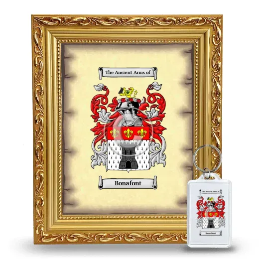 Bonafont Framed Coat of Arms and Keychain - Gold