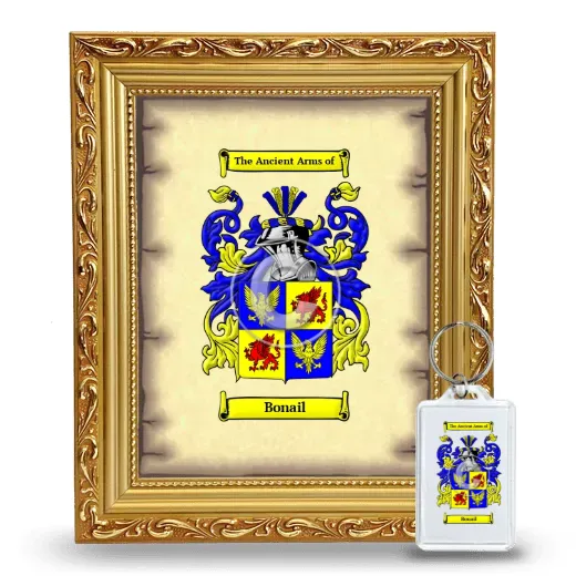 Bonail Framed Coat of Arms and Keychain - Gold