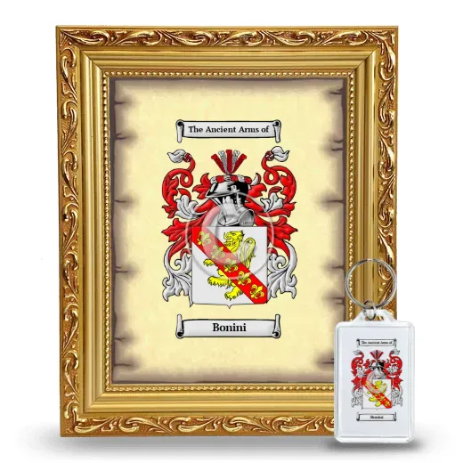 Bonini Framed Coat of Arms and Keychain - Gold