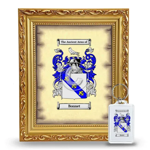 Bonnet Framed Coat of Arms and Keychain - Gold