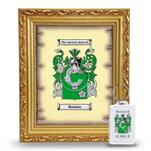 Boonen Framed Coat of Arms and Keychain - Gold