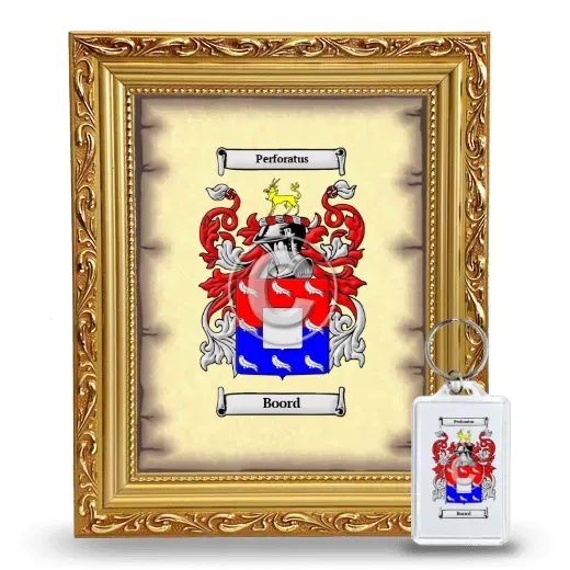 Boord Framed Coat of Arms and Keychain - Gold
