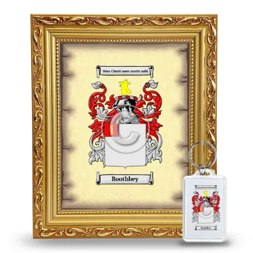Boothbey Framed Coat of Arms and Keychain - Gold