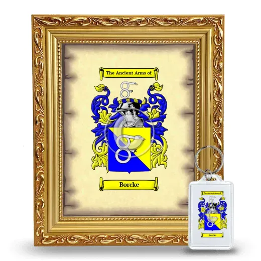 Borcke Framed Coat of Arms and Keychain - Gold