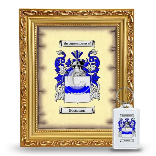 Bornman Framed Coat of Arms and Keychain - Gold