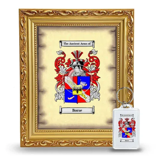 Borse Framed Coat of Arms and Keychain - Gold
