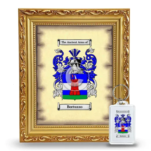 Bortuzzo Framed Coat of Arms and Keychain - Gold
