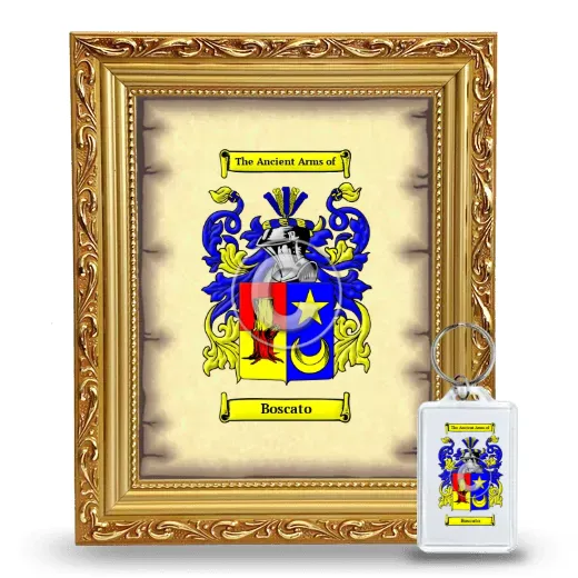 Boscato Framed Coat of Arms and Keychain - Gold