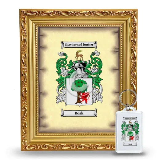 Bosk Framed Coat of Arms and Keychain - Gold