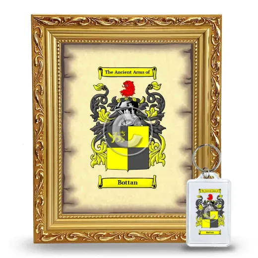 Bottan Framed Coat of Arms and Keychain - Gold
