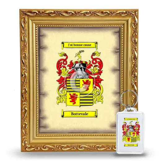 Bottevale Framed Coat of Arms and Keychain - Gold