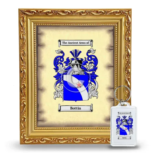 Bottin Framed Coat of Arms and Keychain - Gold