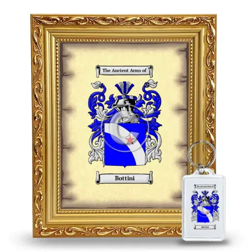 Bottini Framed Coat of Arms and Keychain - Gold