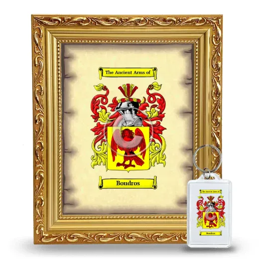 Boudros Framed Coat of Arms and Keychain - Gold