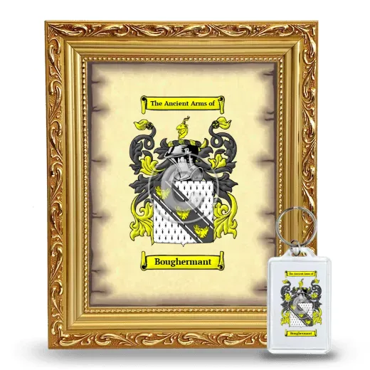 Boughermant Framed Coat of Arms and Keychain - Gold