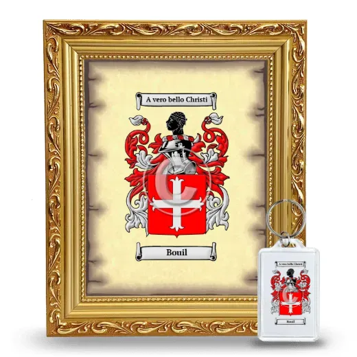 Bouil Framed Coat of Arms and Keychain - Gold