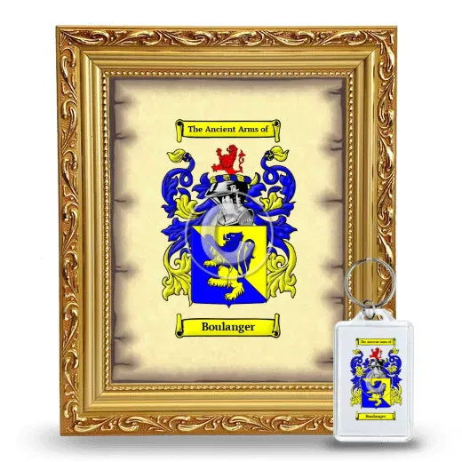 Boulanger Framed Coat of Arms and Keychain - Gold