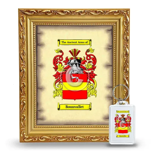 Bounvallet Framed Coat of Arms and Keychain - Gold