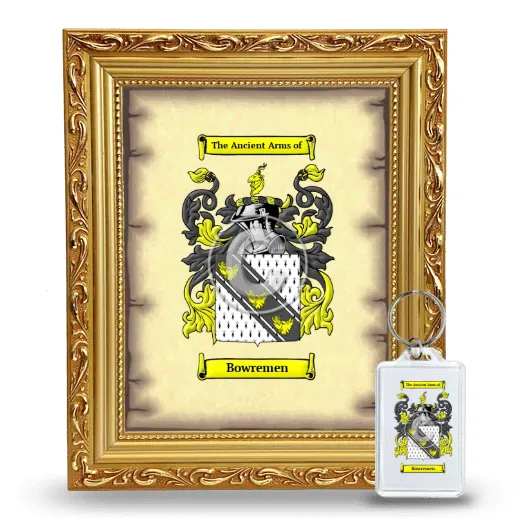 Bowremen Framed Coat of Arms and Keychain - Gold