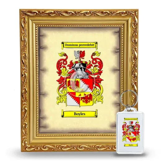 Boyles Framed Coat of Arms and Keychain - Gold