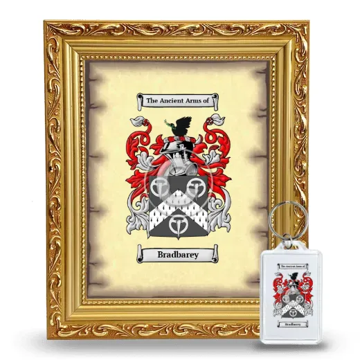 Bradbarey Framed Coat of Arms and Keychain - Gold