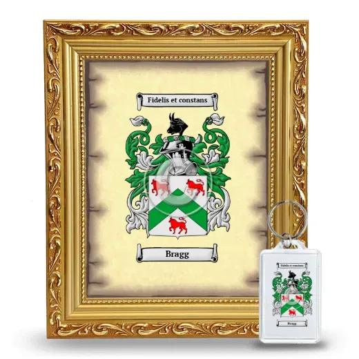 Bragg Framed Coat of Arms and Keychain - Gold