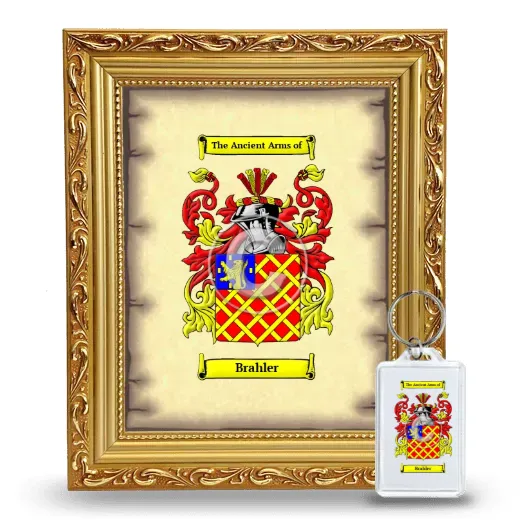 Brahler Framed Coat of Arms and Keychain - Gold