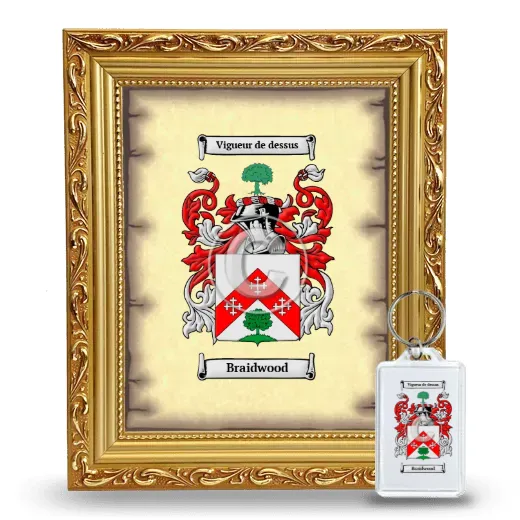 Braidwood Framed Coat of Arms and Keychain - Gold