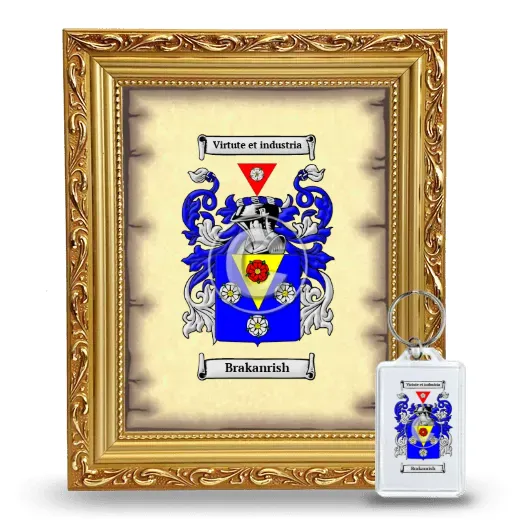 Brakanrish Framed Coat of Arms and Keychain - Gold