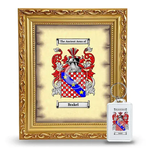 Brakel Framed Coat of Arms and Keychain - Gold