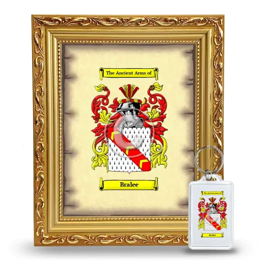 Bralee Framed Coat of Arms and Keychain - Gold