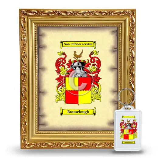 Bramelough Framed Coat of Arms and Keychain - Gold