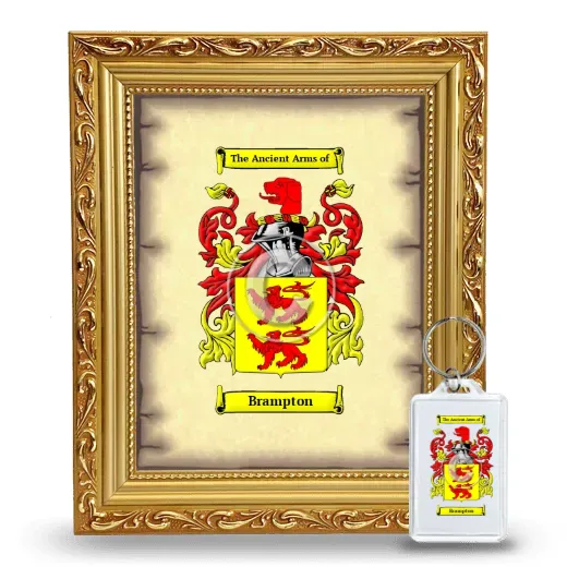 Brampton Framed Coat of Arms and Keychain - Gold