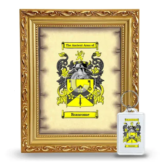 Brancome Framed Coat of Arms and Keychain - Gold