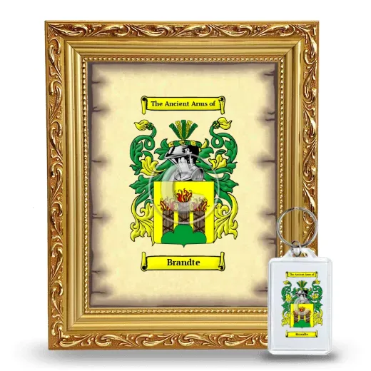 Brandte Framed Coat of Arms and Keychain - Gold